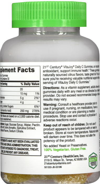 21st Century VitaJoy Vitamin C 250mg Gummies60ct