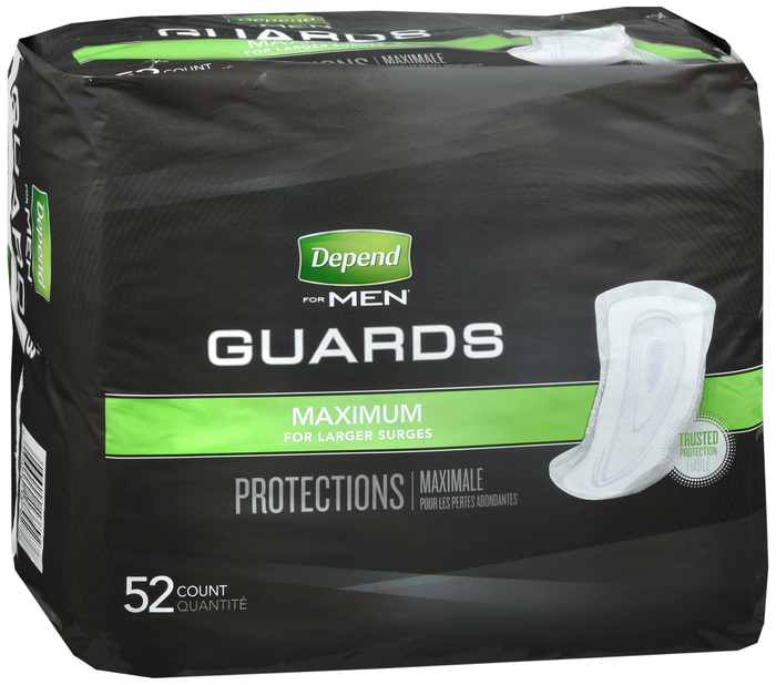 Depend Men's Guard Maximum Absorbency Pads 52ct