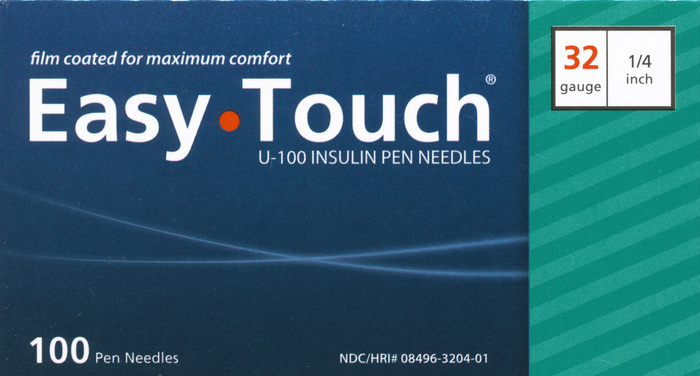 Easy Touch Pen Needles 32Gx1/4" 100ct