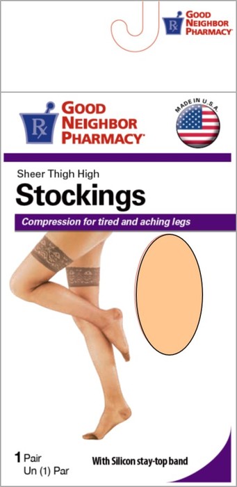 Good Neighbor Pharmacy Thigh High Lace 15-20mmHg Beige XL