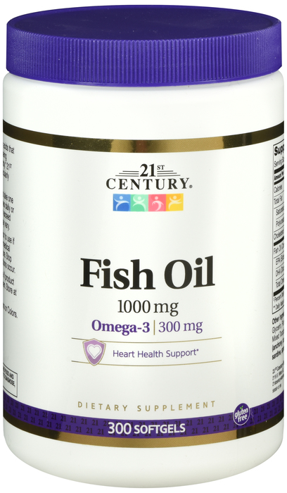 21st Century Omega-3 Fish Oil 1000mg Softgels 300ct