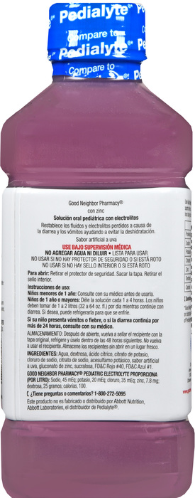 Good Neighbor Pharmacy Grape Pediatric Electrolyte Liquid 6x33.8oz