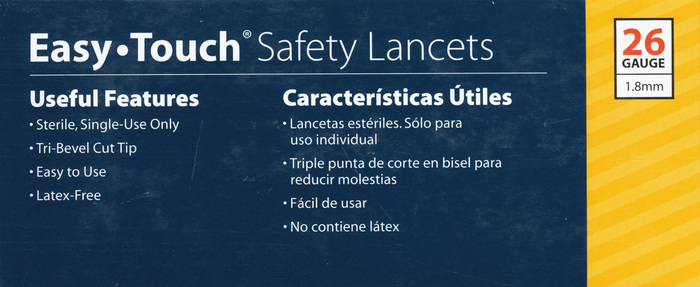 EASY TOUCH LANCET 26G BUTTON ACTV 100CT