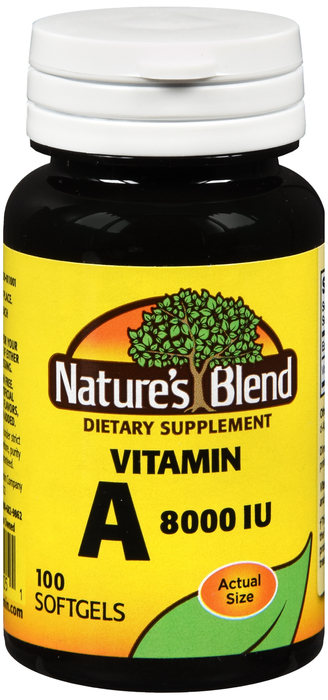 NATURES BLEND VITAMIN A 8000IU SOFTGEL 100CT