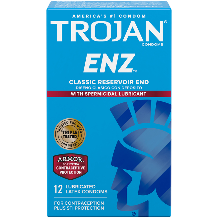 Trojan ENZ Spermicidal Lubricated Condoms 12ct