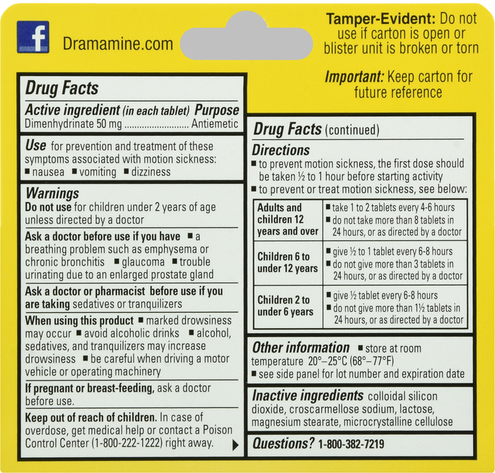 Dramamine Motion Sickness Relief Tablets 36ct