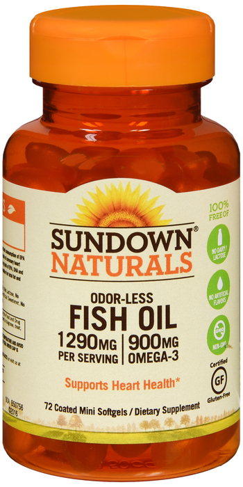 FISH OIL MINI 1290MG SOFTGEL 72CT SUNDOW