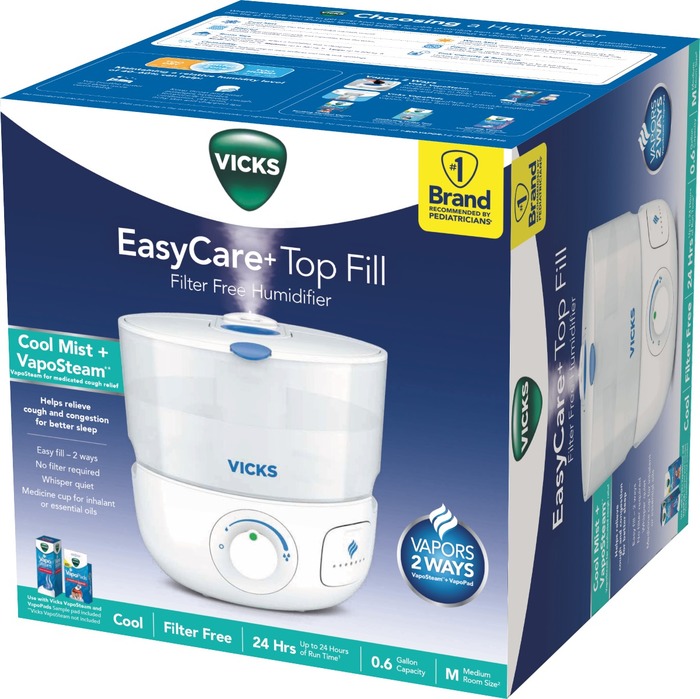 Vicks EasyCare+ Top Fill Humidifier Cool Mist 0.6Gal