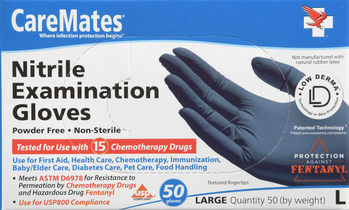 CareMates Nitrile Examination Gloves Large 50ct