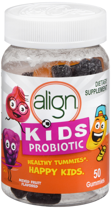 Align Kids Probiotic Supplement Natural Fruit Flavors Gummies 50ct