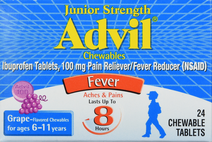 Advil Junior Strength Fever Reducer/Pain Reliever Chewable Tablets 24ct