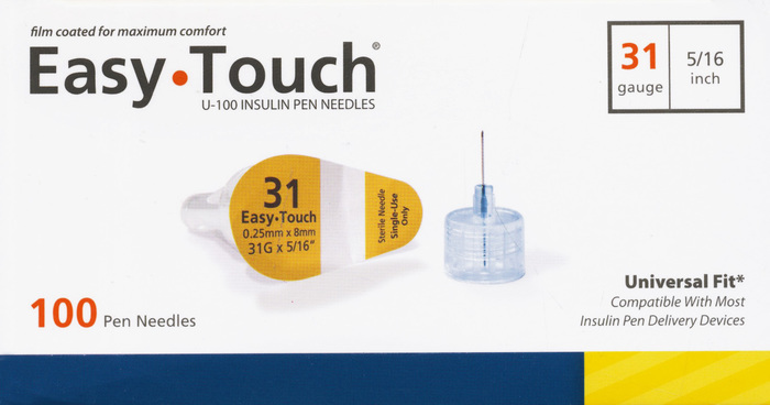 Easy Touch Pen Needles 31Gx5/16in 100ct