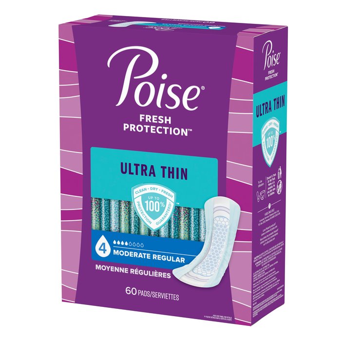 POISE ULTRA THIN MODERATE PAD 3X60CT