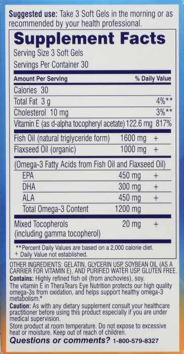 TheraTears Nutrition Omega-3 1200mg Capsules 90ct