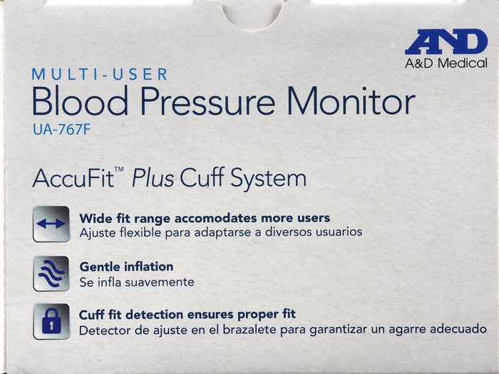 A&D Blood Pressure Digital Auto Wide Cuff No AC UA767F