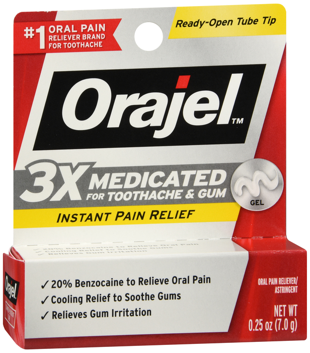 ORAJEL 3X MEDICATED ORAL PAIN GEL 0.25OZ