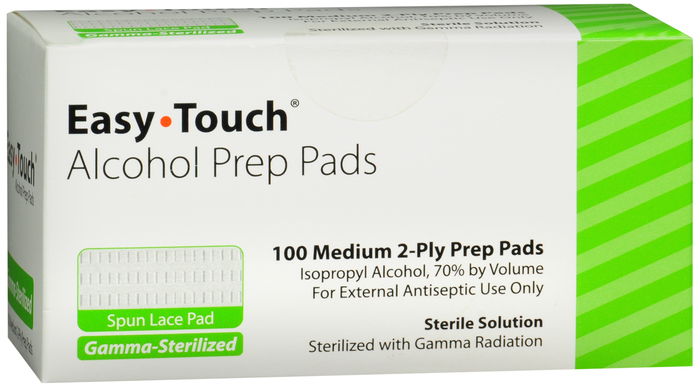 Easy Touch Alcohol Prep Pads 100ct