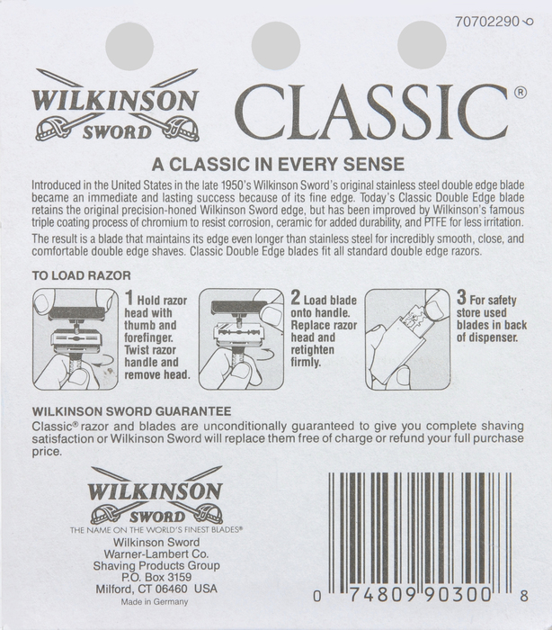 Wilkinson Sword Classic Double Edge Blades 5ct