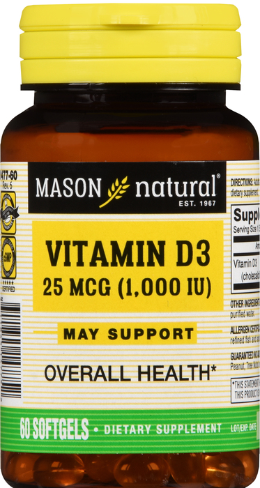 MASON VITAMIN D-3 1000I SGC 60CT