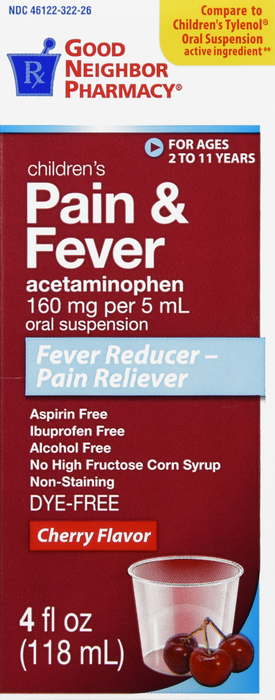 Good Neighbor Pharmacy Children's Pain & Fever Dye-Free Cherry Liquid 4oz