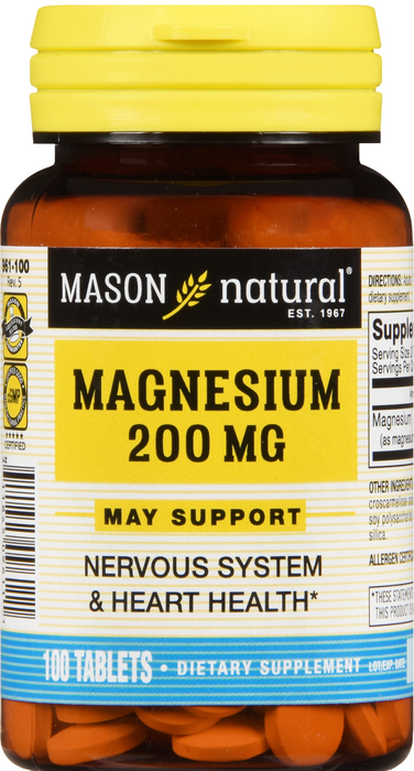 MAGNESIUM 200MG TABLETS 100CT MASON