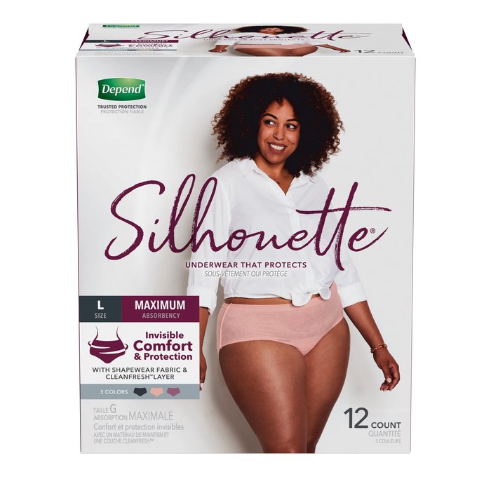 Depend Silhouette Underwear Max Women L 2x12ct