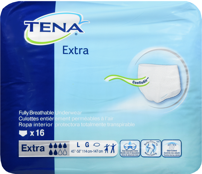 TENA PROTCTVE UNDRWR XTRA ABSB LG 4X16CT