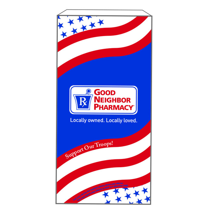 Good Neighbor Pharmacy Bag White Rx Patriotic 5X2X10 Bag 2000