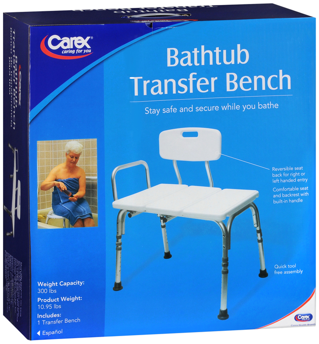 Carex Tub Transfer Bench with Height Adjustable Legs 1ct