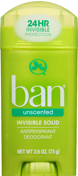 BAN INVISIBLE SOLID ANTIPERSPIRANT UNSCENTED 2.6OZ