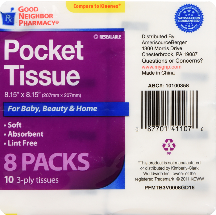 Good Neighbor Pharmacy Pocket Tissues 8ct