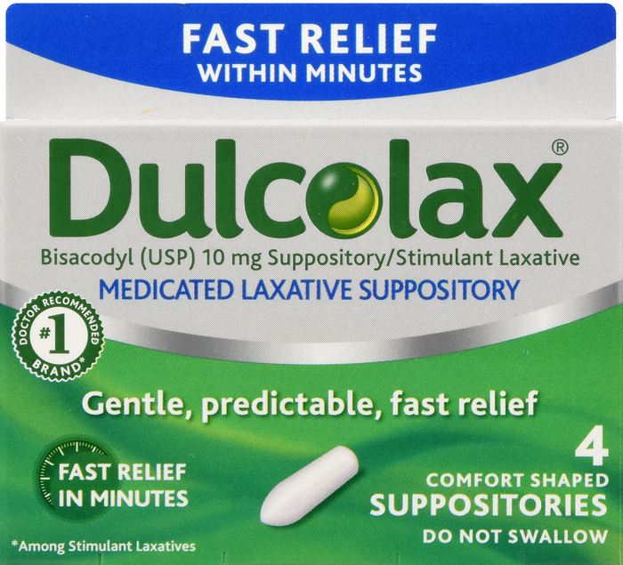 Dulcolax 10mg Medicated Laxative Suppositories 4ct