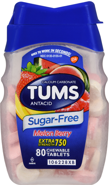 Tums Sugar-Free Extra Strength Melon Berry Chewable Tablets 80ct