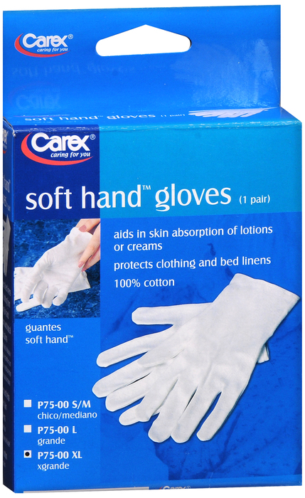 Gloves Soft Hand Cotton XL 1pr Carex