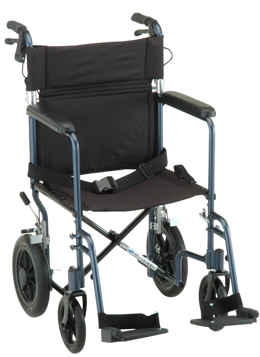 NOVA Transport Chair 19" Lightweight With HBKS 330B Blue