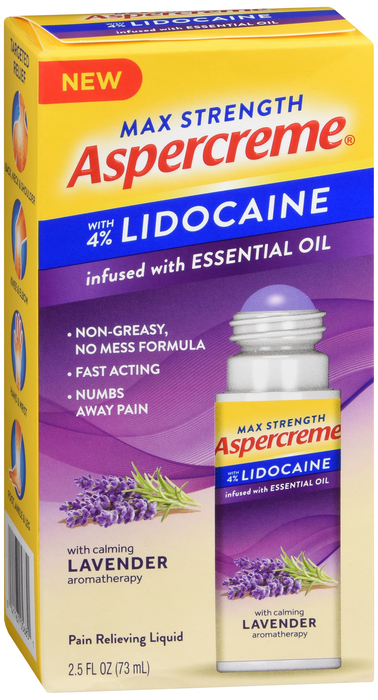 Aspercreme with 4% Lidocaine Lavender Liquid Roll-on 2.5oz