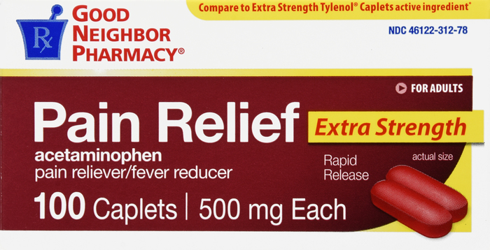 Good Neighbor Pharmacy Pain Relief Acetaminophen 500mg Caplets 100ct