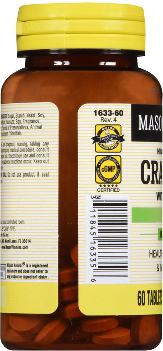 CRANBERRY+PROBIOTIC 480MG TAB 60CT MASON