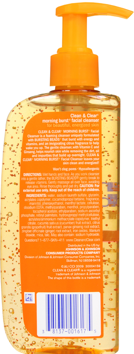 CLEAN&CLEAR MORN BURST FACE CLEANSER 8OZ