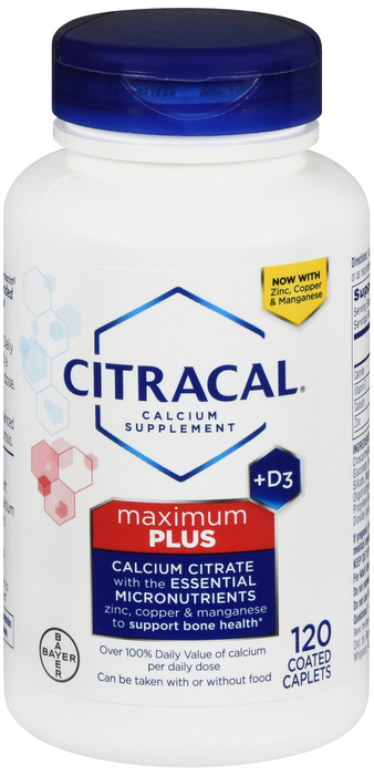 Citracal Maximum Plus Calcium Citrate with Vitamin D3 Caplets 120ct