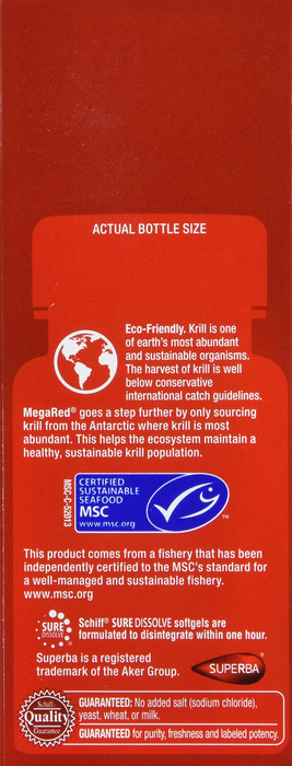 MegaRed 4 in 1 Omega-3 Fish & Krill Oil 900mg Softgels 40ct