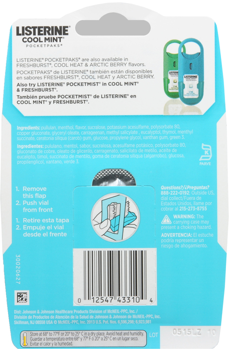 LISTERINE POCKET PK COOL MINT 12X24CT