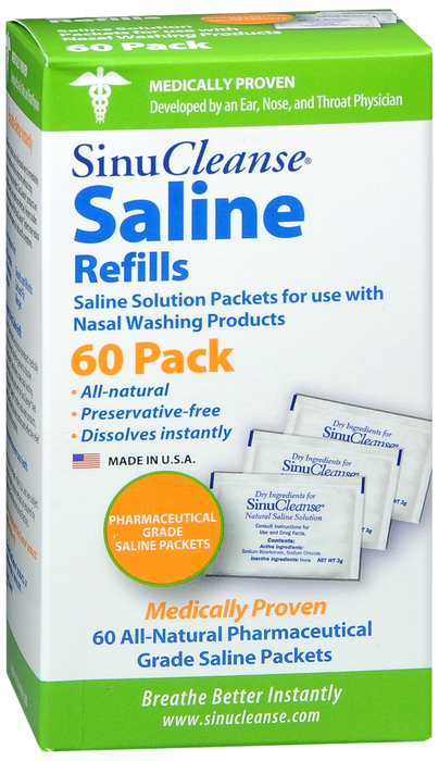 SINUCLEANSE REFILL PACKET 60CT