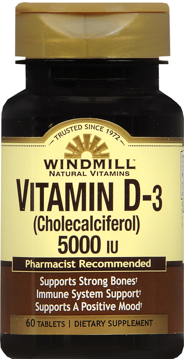 Windmill Vitamin D-3 5000IU Cholecalciferol Tablets 60ct