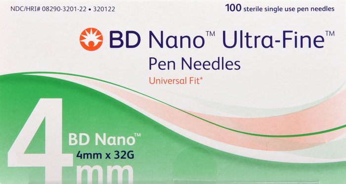 BD Ultra-Fine Nano Pen Needles 32Gx4mm 100ct