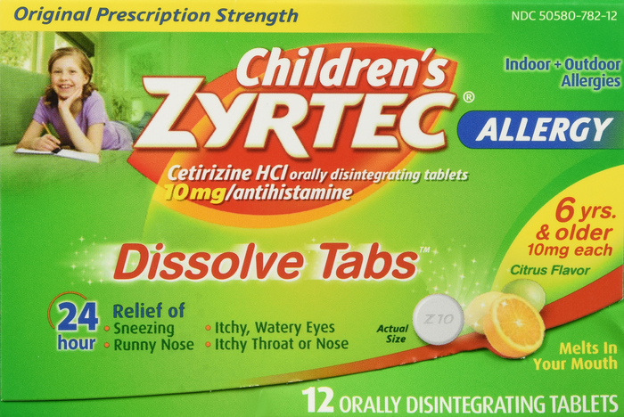 Zyrtec Child Dissolve Tablets Citrus 12ct