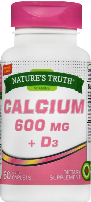 CALCIUM 600MG +D3 CAPLET 60CT NAT TRUTH