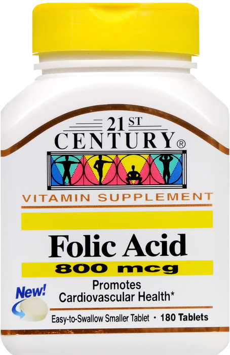 21st Century Folic Acid 800mg Tablets 180ct