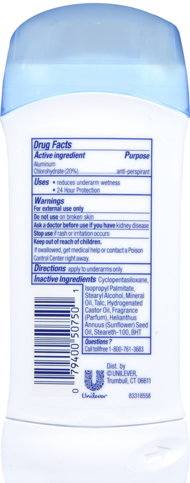 Dove Fresh Invisible Solid Antiperspirant Deodorant 2.6oz