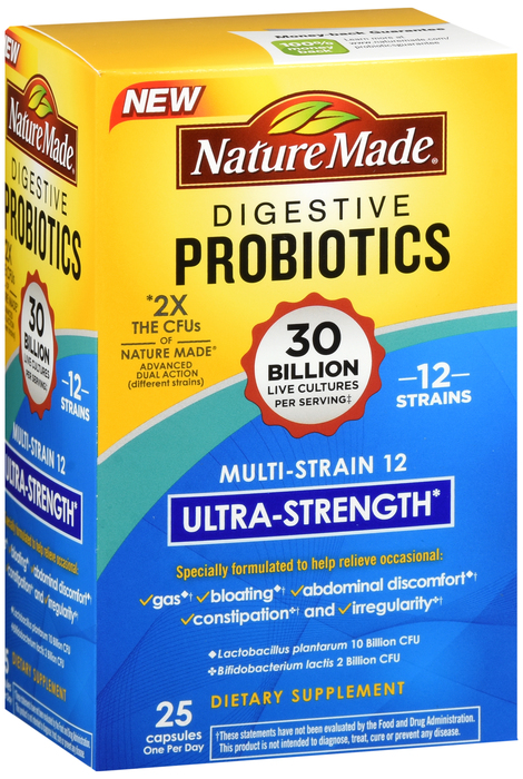 Nature Made Digestive Probiotics Ultra Strength 12 Strain Capsules 25ct